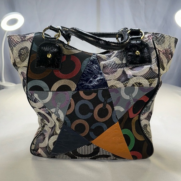 Coach Vintage Multi Patch Patchwork 1941 Hobo 2 Strap Colorful Classic Y2K - Picture 3 of 16